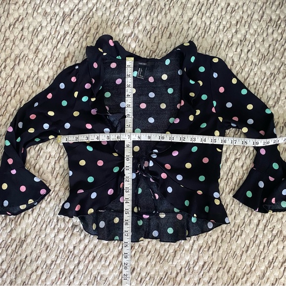 Forever 21 Polka Dot Cropped Top with Tie - Picture 5 of 5